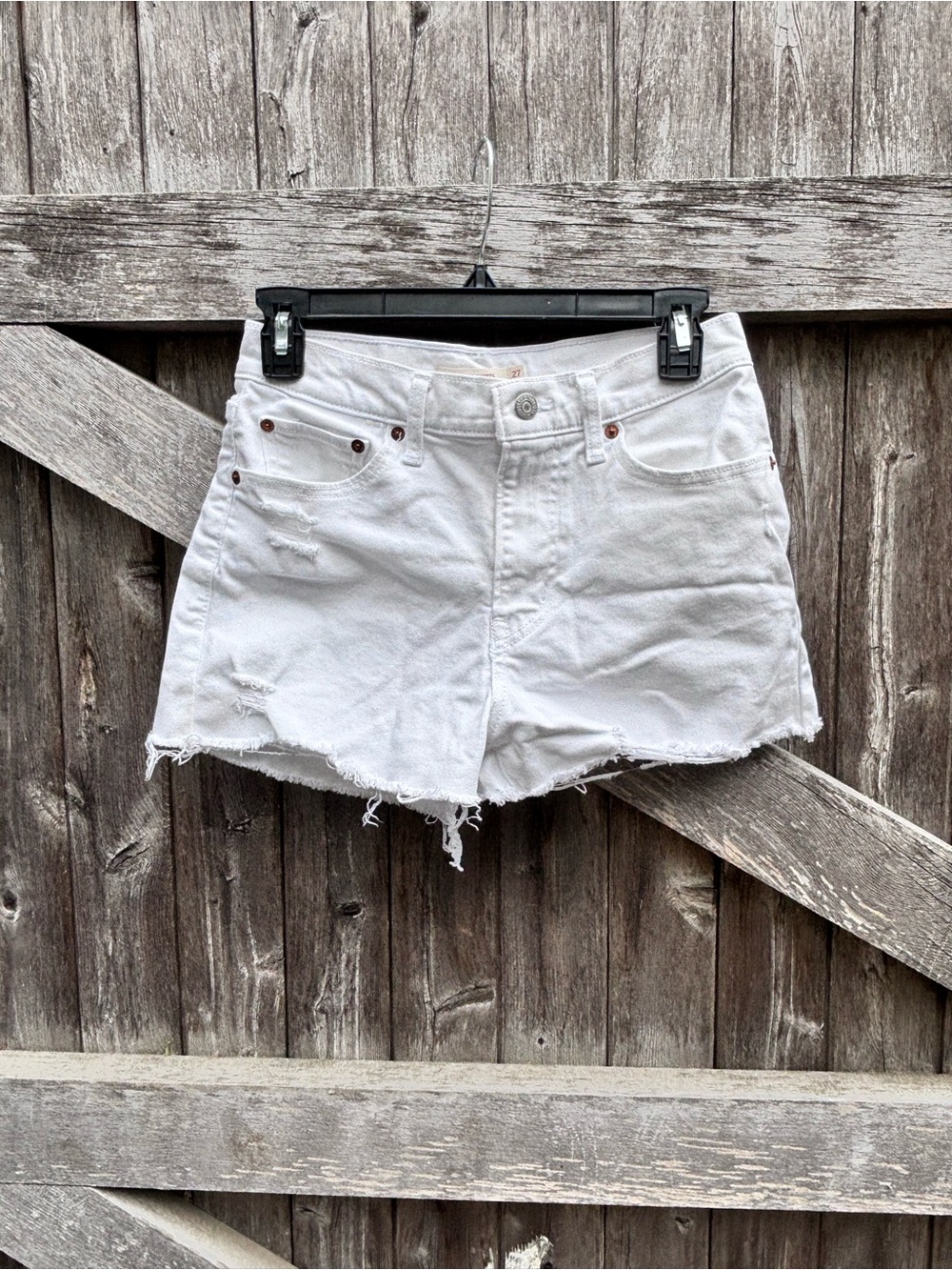 Levi's White Denim Shorts